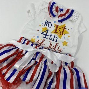 My 1st 4th of July 3 Pc. Patriotic Skirt Outfit Infant Girls 3-6‎ Months